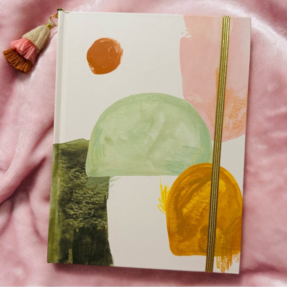 Anthropologie Abstract Art Journal - Green, Pink, Orange